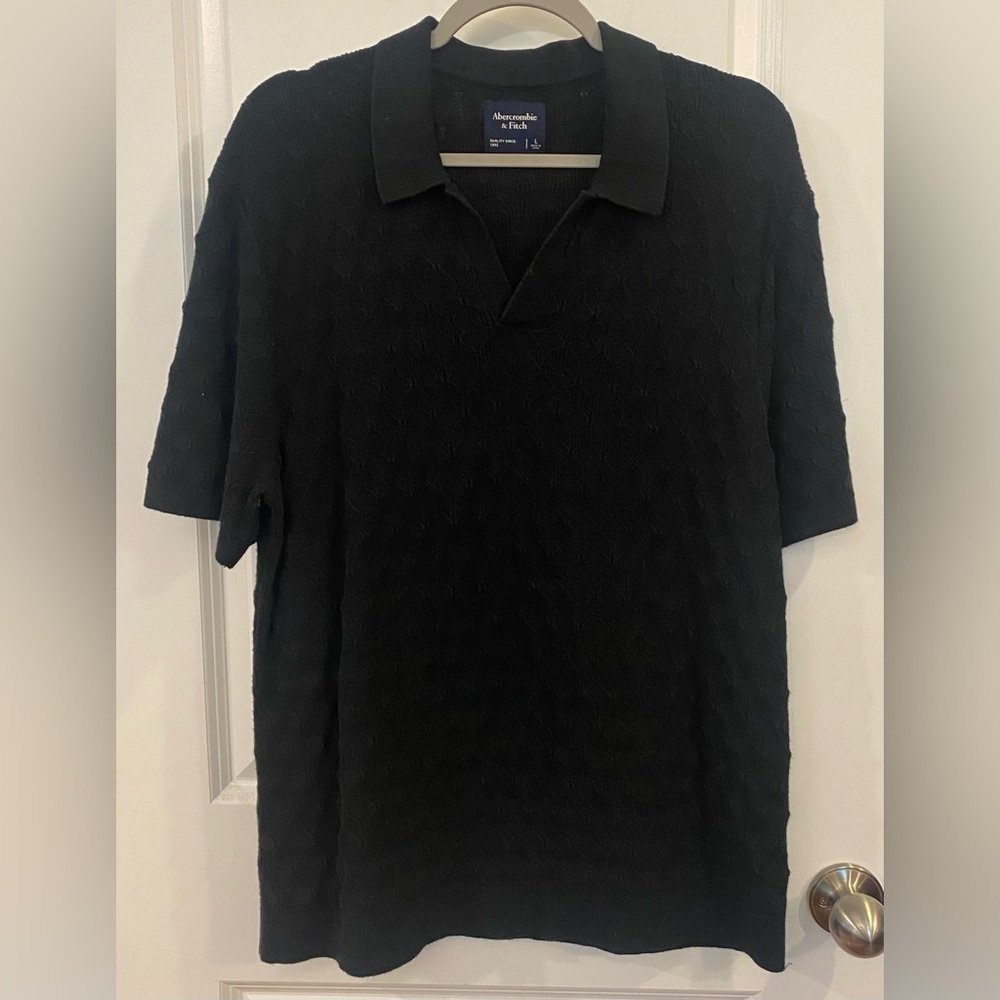 Abercrombie & Fitch Short Sleeve Sweater Sz L Navy Blue